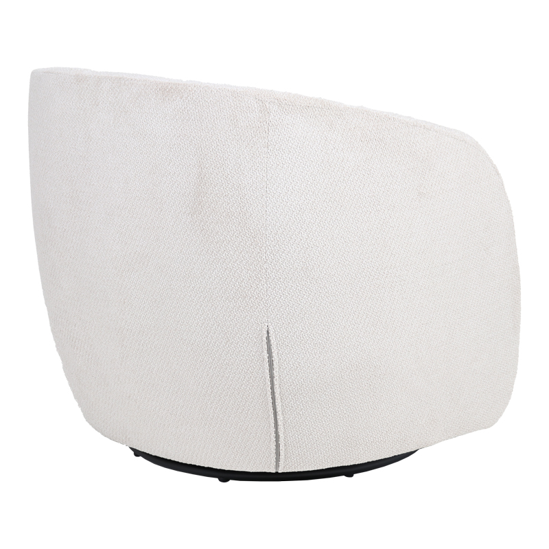 Πολυθρόνα Barrelo pakoworld περιστρεφόμενη με κρεμ ύφασμα 77x72x69εκ 2