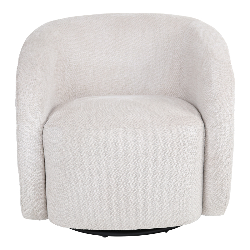 Πολυθρόνα Barrelo pakoworld περιστρεφόμενη με κρεμ ύφασμα 77x72x69εκ 4