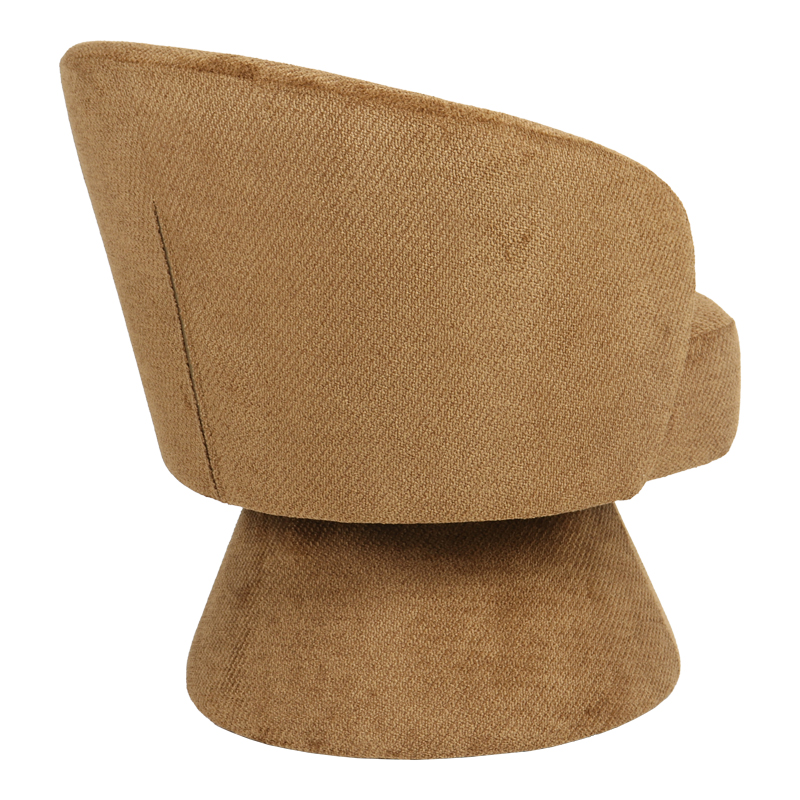 Πολυθρόνα Cioura pakoworld περιστρεφόμενη καφέ ύφασμα 70x68x75εκ 2