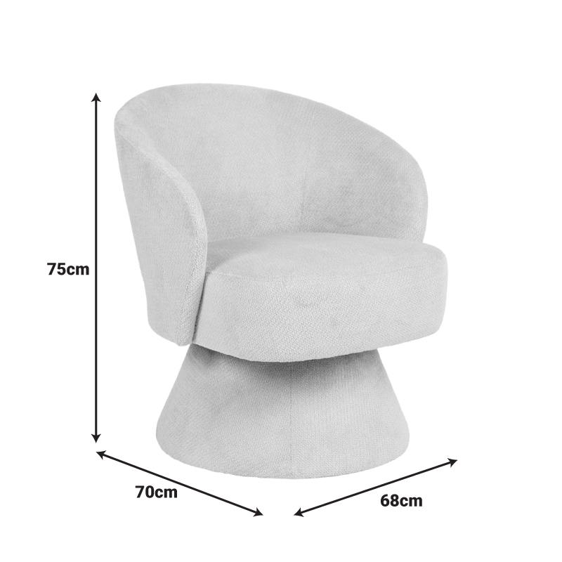 Πολυθρόνα Cioura pakoworld περιστρεφόμενη καφέ ύφασμα 70x68x75εκ 5