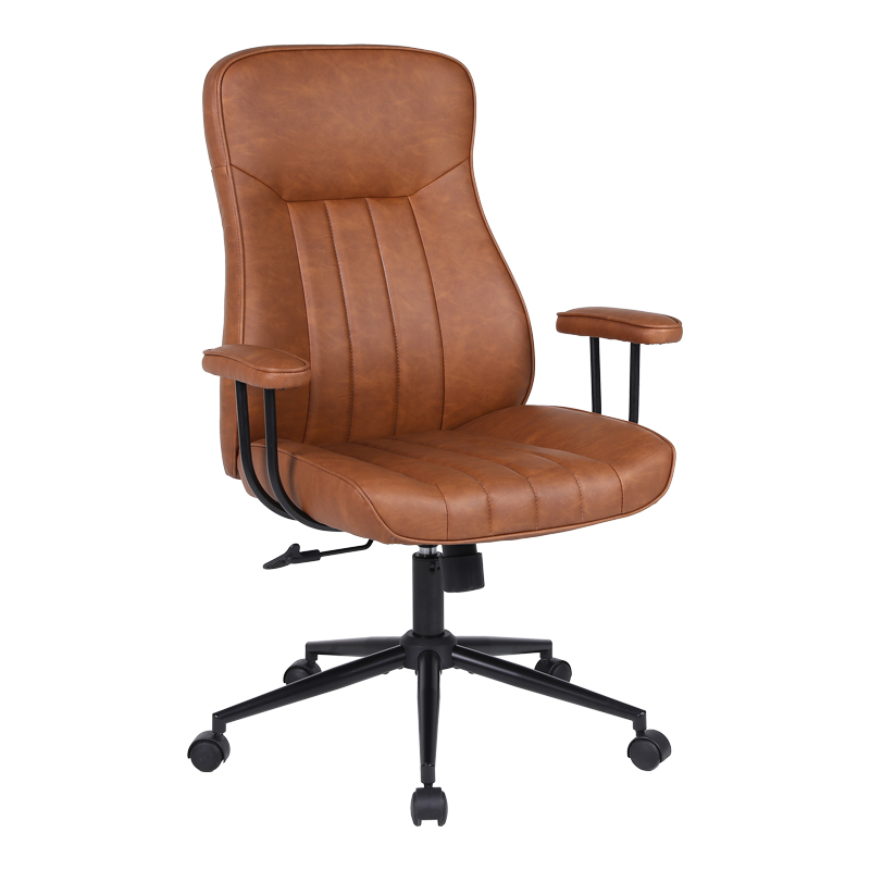 Καρέκλα γραφείου διευθυντή Philareti pakoworld καφέ PU 74x71,5x108-118εκ 2