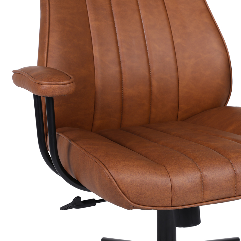 Καρέκλα γραφείου διευθυντή Philareti pakoworld καφέ PU 74x71,5x108-118εκ 8