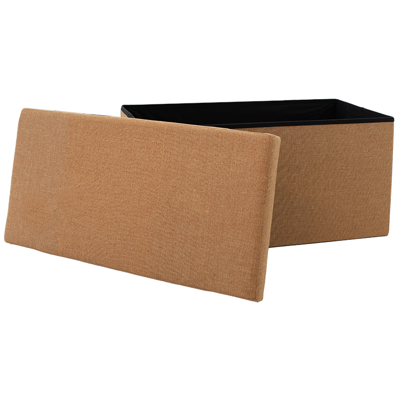 Σκαμπό-μπαούλο Greatness pakoworld ύφασμα μπεζ 76x38x38εκ 3