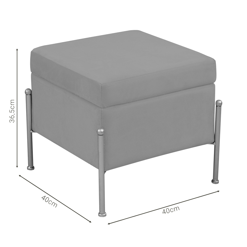 Σκαμπό-μπαούλο Panton pakoworld φυστικί-χρυσό 40x40x36.5εκ 4