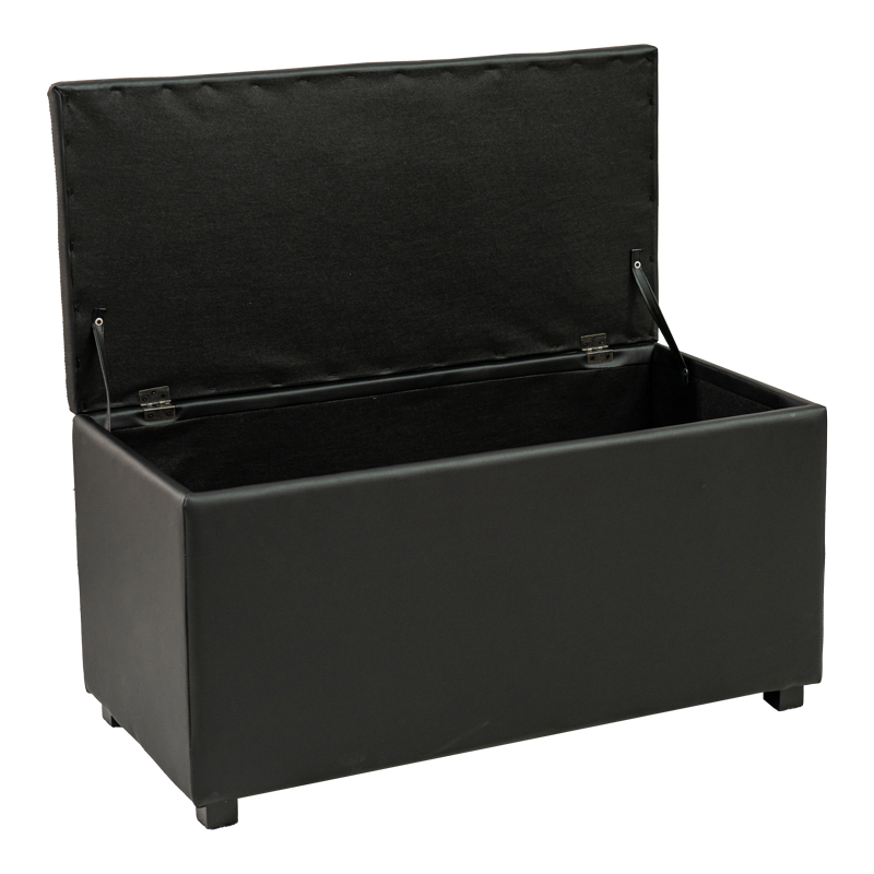 Σκαμπό-μπαούλο Corben pakoworld pu μαύρο 86x43x45εκ 4