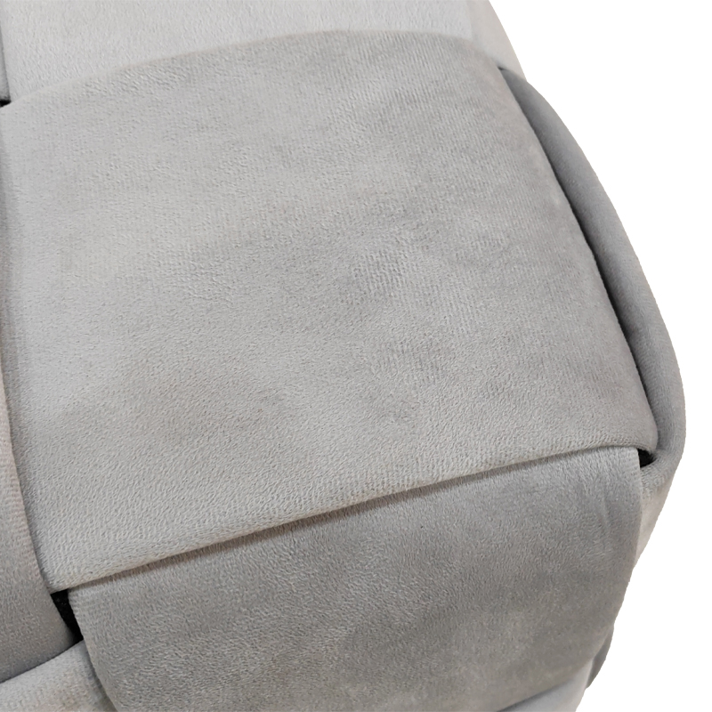 Σκαμπό Jisko pakoworld γκρι βελούδο 38x38x40εκ 3