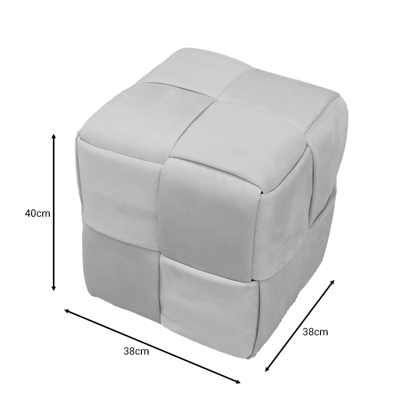 Σκαμπό Jisko pakoworld γκρι βελούδο 38x38x40εκ 4