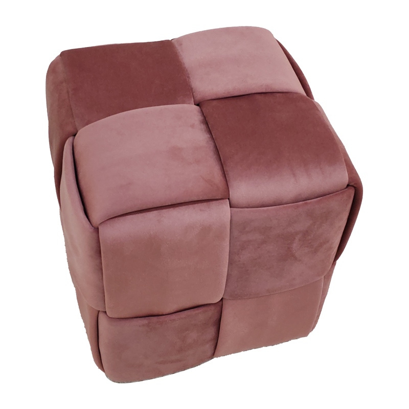 Σκαμπό Jisko pakoworld σάπιο μήλο βελούδο 38x38x40εκ 3