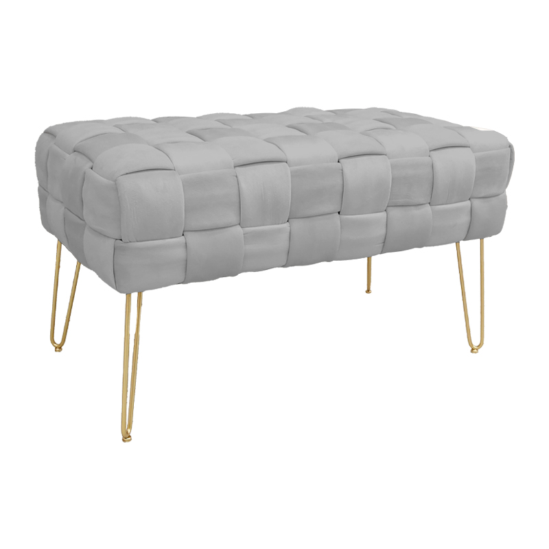 Σκαμπό Wenzo pakoworld γκρι βελούδο 82x43x46εκ 1