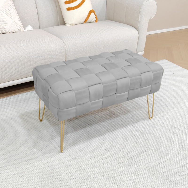 Σκαμπό Wenzo pakoworld γκρι βελούδο 82x43x46εκ 2