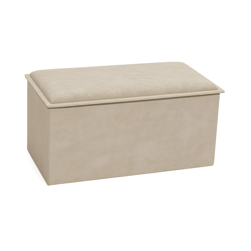 Σκαμπό-μπαούλο Koper pakoworld βελούδο σε μπεζ απόχρωση 76x38x38εκ 1