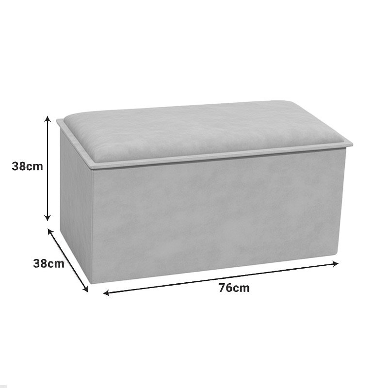 Σκαμπό-μπαούλο Koper pakoworld βελούδο σε μπεζ απόχρωση 76x38x38εκ 3