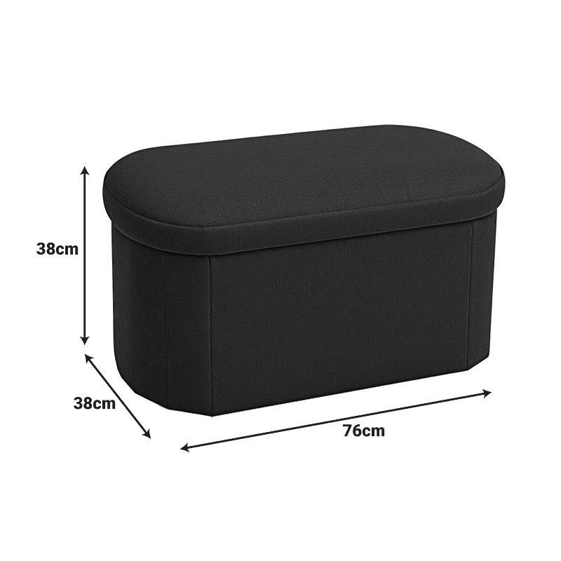 Σκαμπό-μπαούλο Otto pakoworld ύφασμα μπουκλέ σε ανθρακί απόχρωση 76x38x38εκ 2