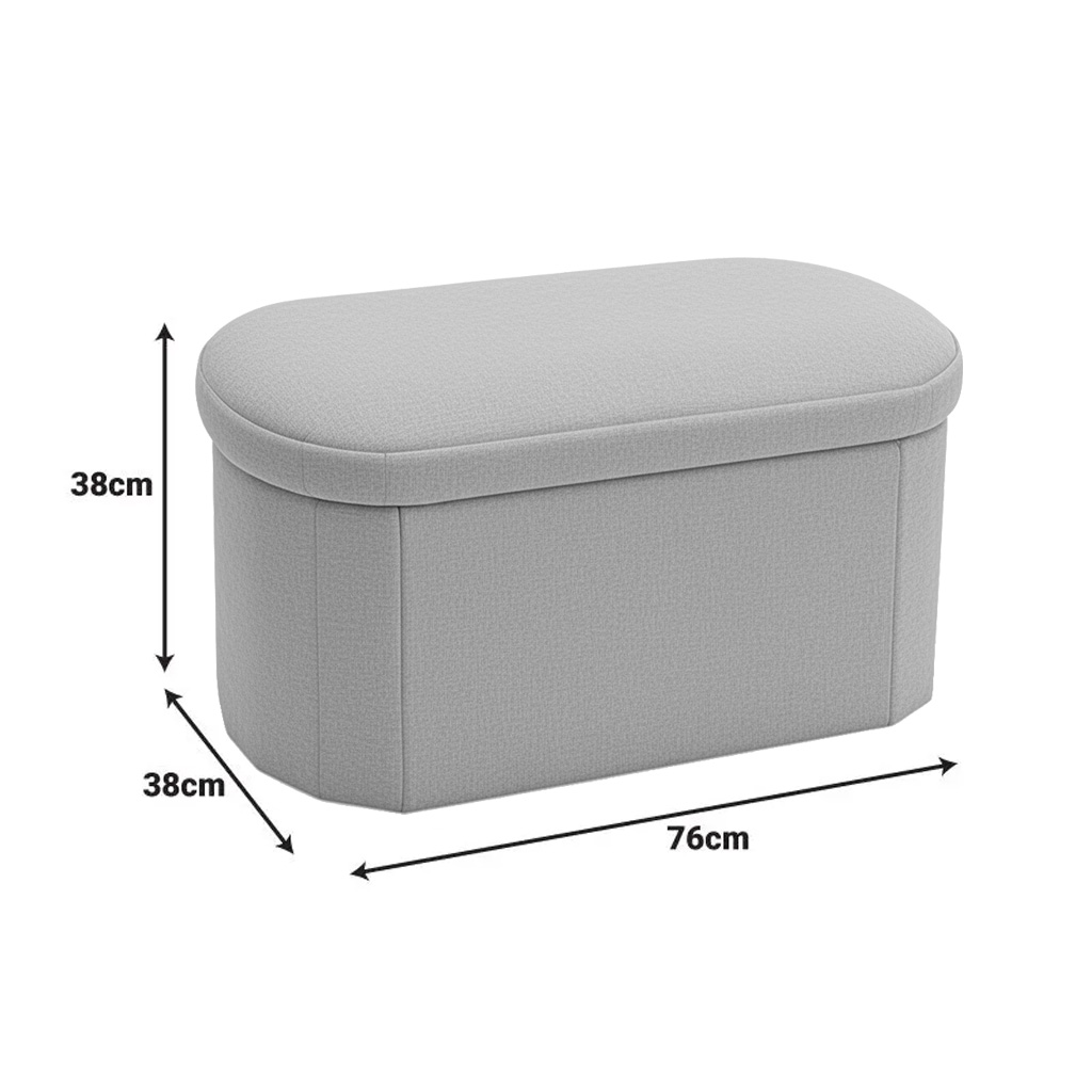 Σκαμπό-μπαούλο Otto pakoworld ύφασμα μπουκλέ σε κρεμ-ivory απόχρωση 76x38x38εκ 2