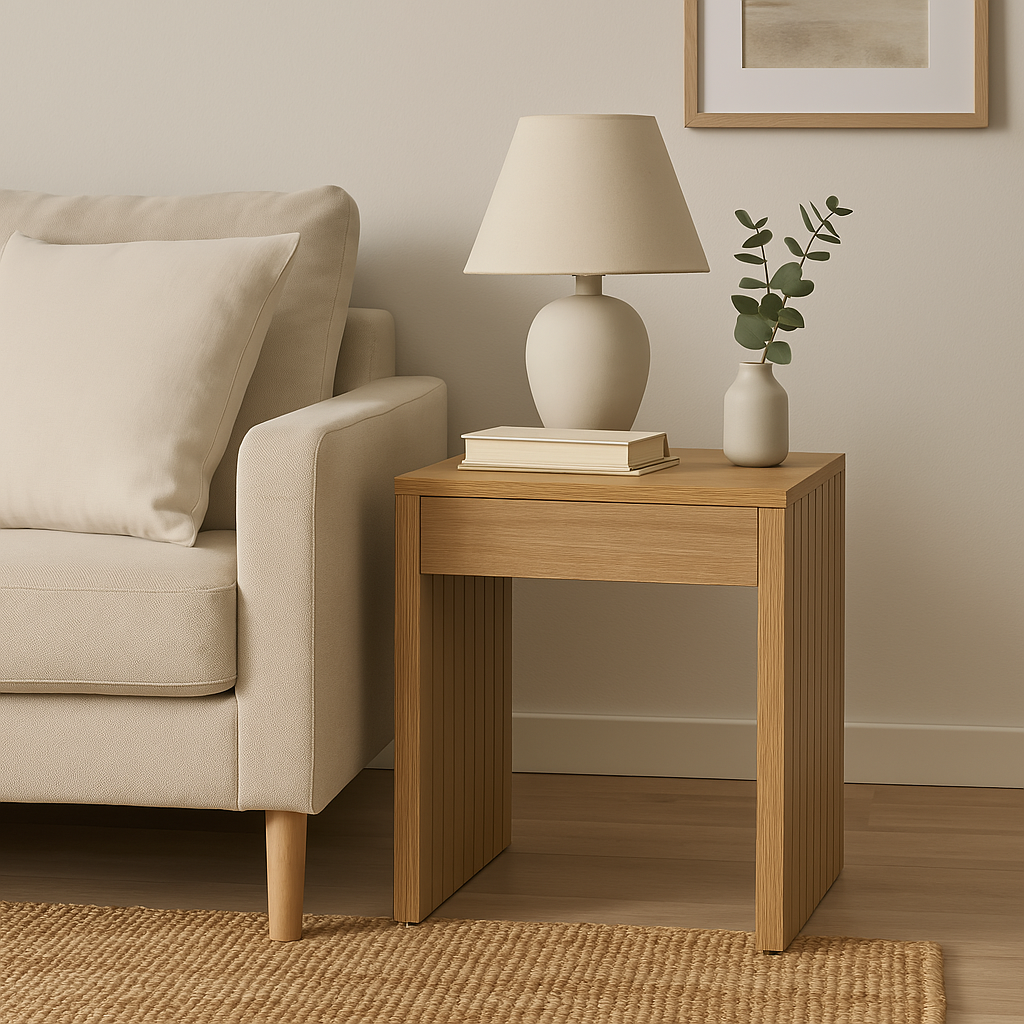 Βοηθητικό τραπέζι Focused pakoworld MDF φυσικό 40x40x50εκ 2