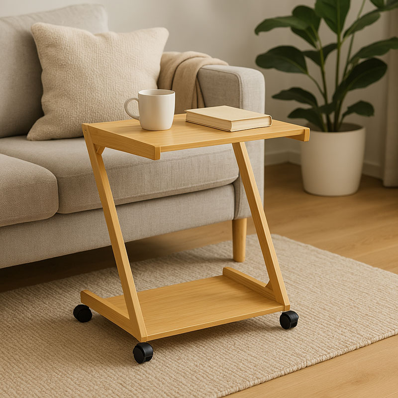 Βοηθητικό τραπέζι Fit pakoworld MDF φυσικό 50x39x59εκ 1