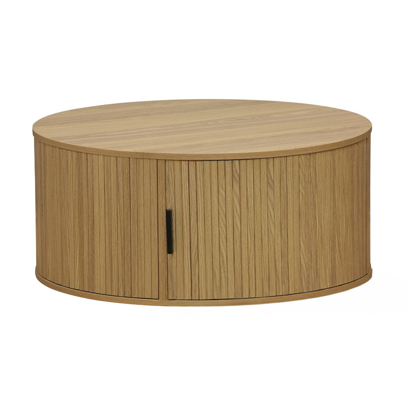Τραπέζι σαλονιού Scandi pakoworld MDF σε φυσική απόχρωση Φ80x35.5εκ 1