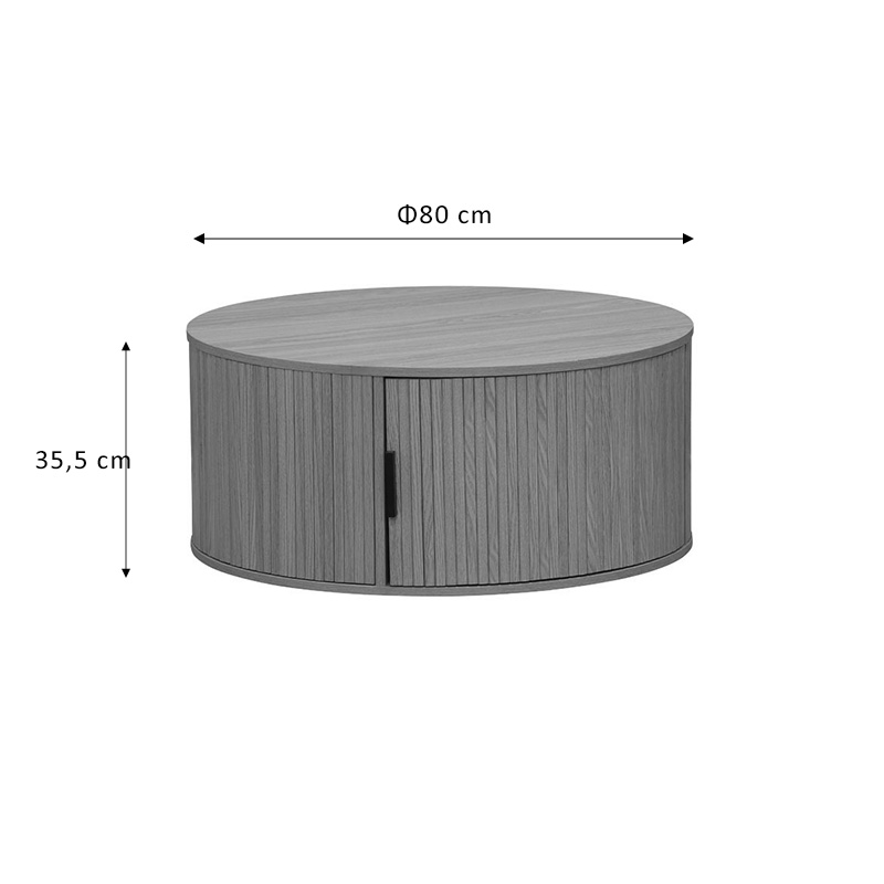 Τραπέζι σαλονιού Scandi pakoworld MDF σε φυσική απόχρωση Φ80x35.5εκ 5
