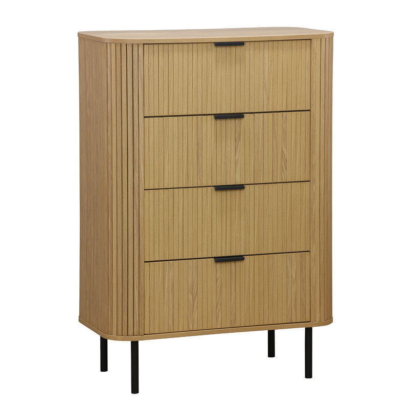 Συρταριέρα Scandi pakoworld με 4 συρτάρια φυσικό 79x46x115εκ 1