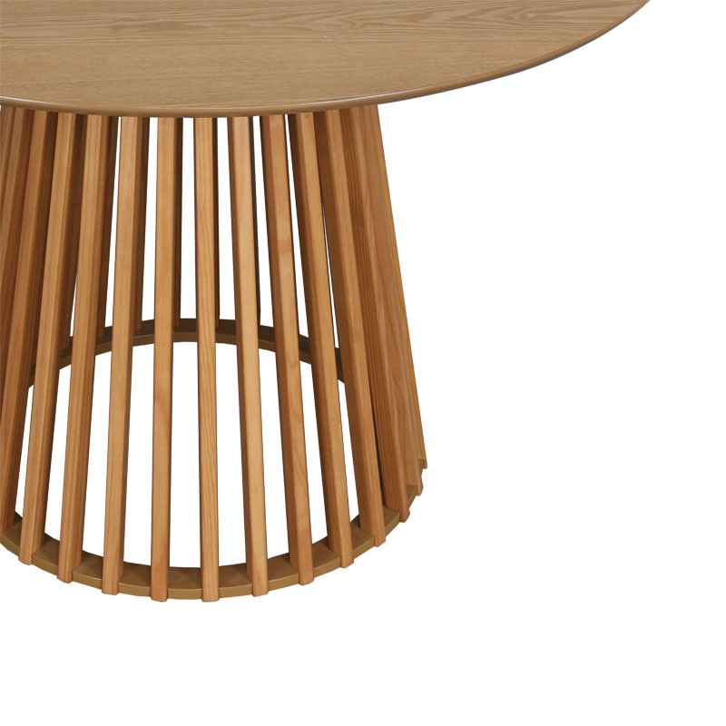 Τραπέζι Domonic pakoworld φυσικό Φ120x75εκ 4