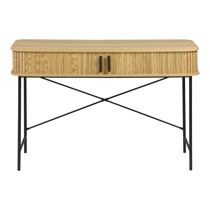 Γραφείο εργασίας Scandi pakoworld MDF/Metal σε φυσική απόχρωση με μεταλλικά μαύρα πόδια 120x60x76,5εκ 3