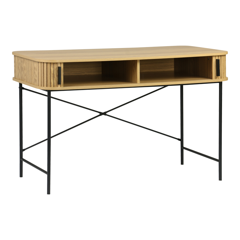 Γραφείο εργασίας Scandi pakoworld MDF/Metal σε φυσική απόχρωση με μεταλλικά μαύρα πόδια 120x60x76,5εκ 4