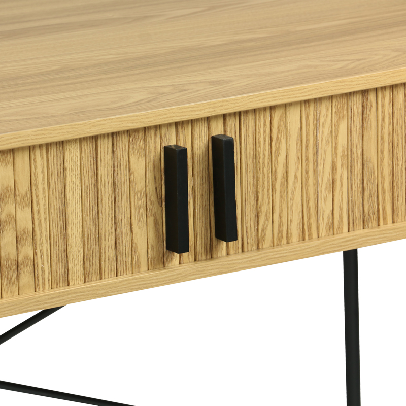 Γραφείο εργασίας Scandi pakoworld MDF/Metal σε φυσική απόχρωση με μεταλλικά μαύρα πόδια 120x60x76,5εκ 5