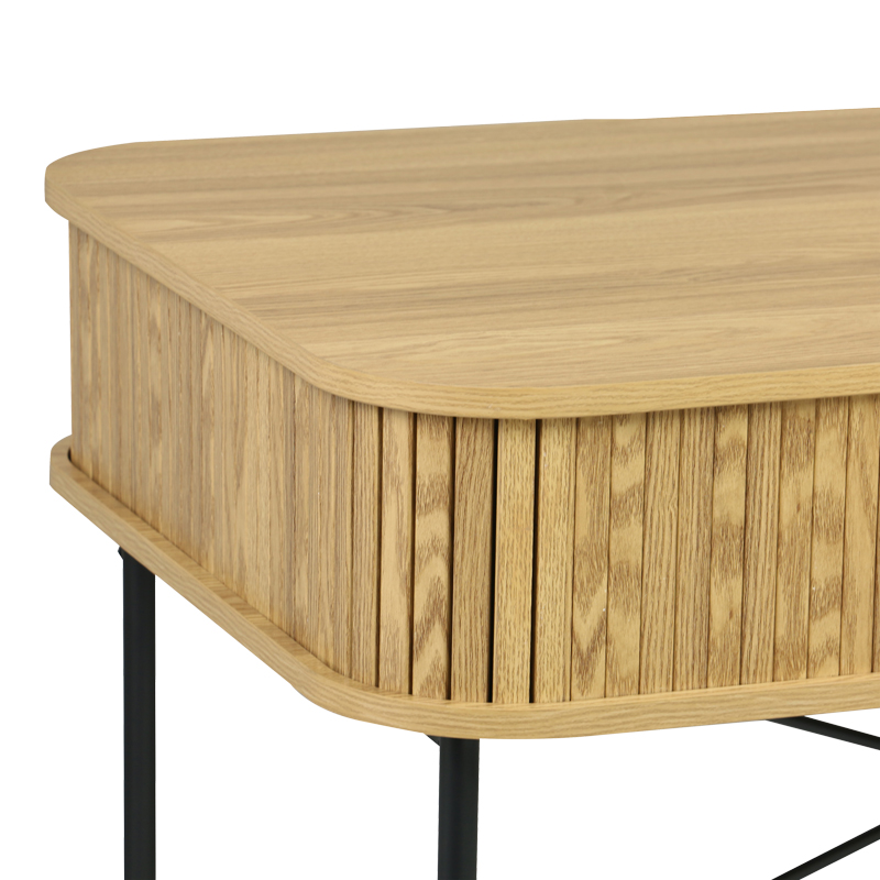 Γραφείο εργασίας Scandi pakoworld MDF/Metal σε φυσική απόχρωση με μεταλλικά μαύρα πόδια 120x60x76,5εκ 6