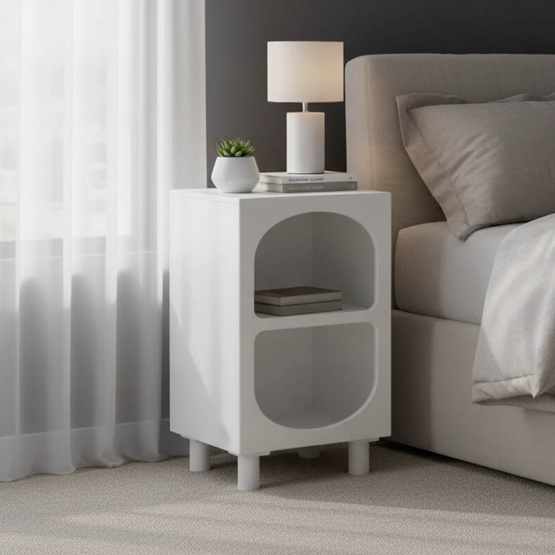 Κομοδίνο Emersi pakoworld MDF σε λευκή απόχρωση 40x32x70εκ 2