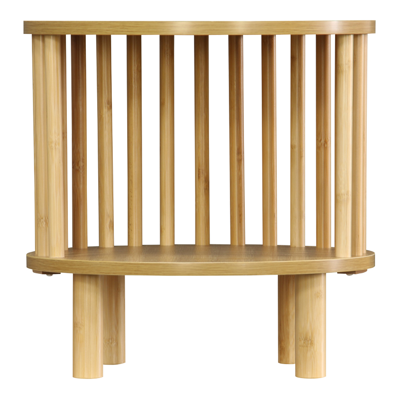 Κομοδίνο Nodial pakoworld MDF/Bamboo σε φυσική απόχρωση Φ40x40εκ 3