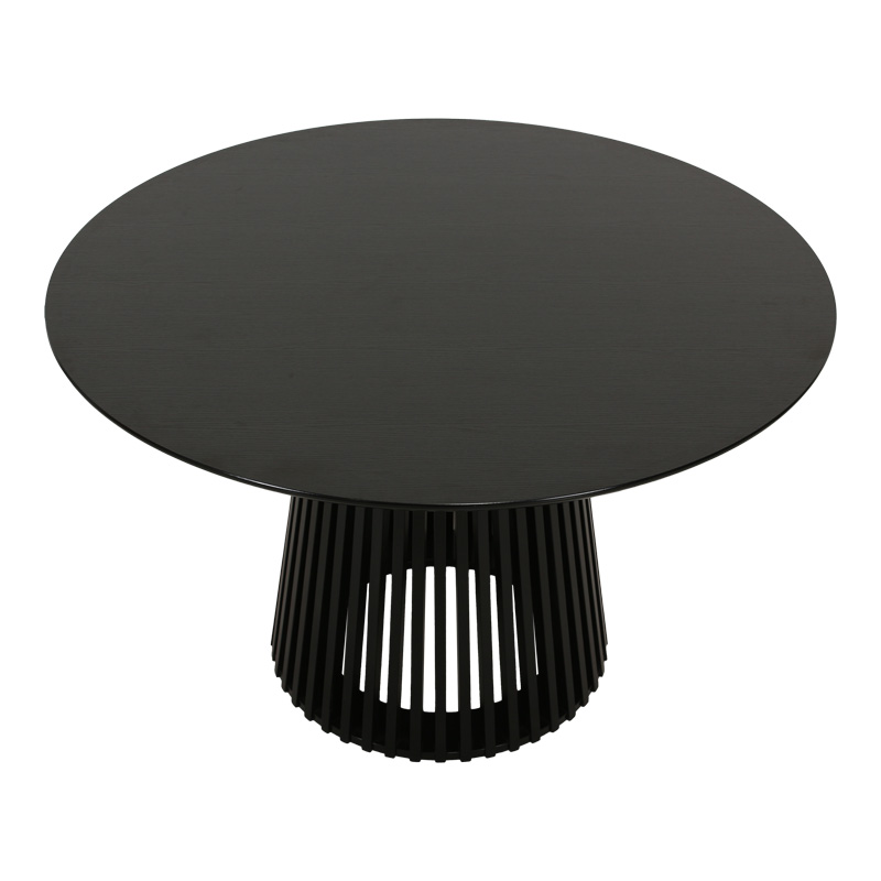 Τραπέζι Domonic pakoworld mdf σε μαύρη απόχρωση Φ120x75εκ 3