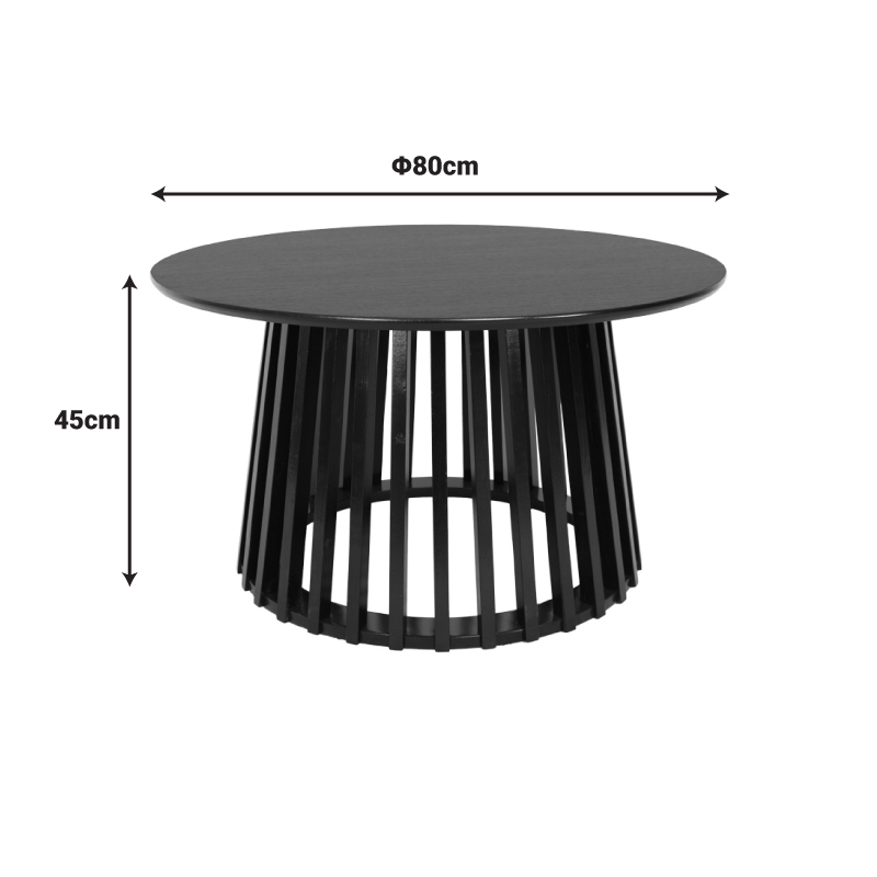 Τραπέζι σαλονιού Domonic pakoworld mdf σε μαύρη απόχρωση Φ80x45εκ 5