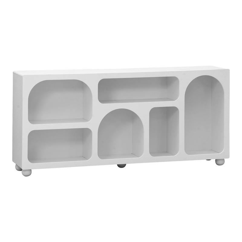 Μπουφές Emersi pakoworld με ράφια mdf σε λευκή απόχρωση 164x34x76εκ 2