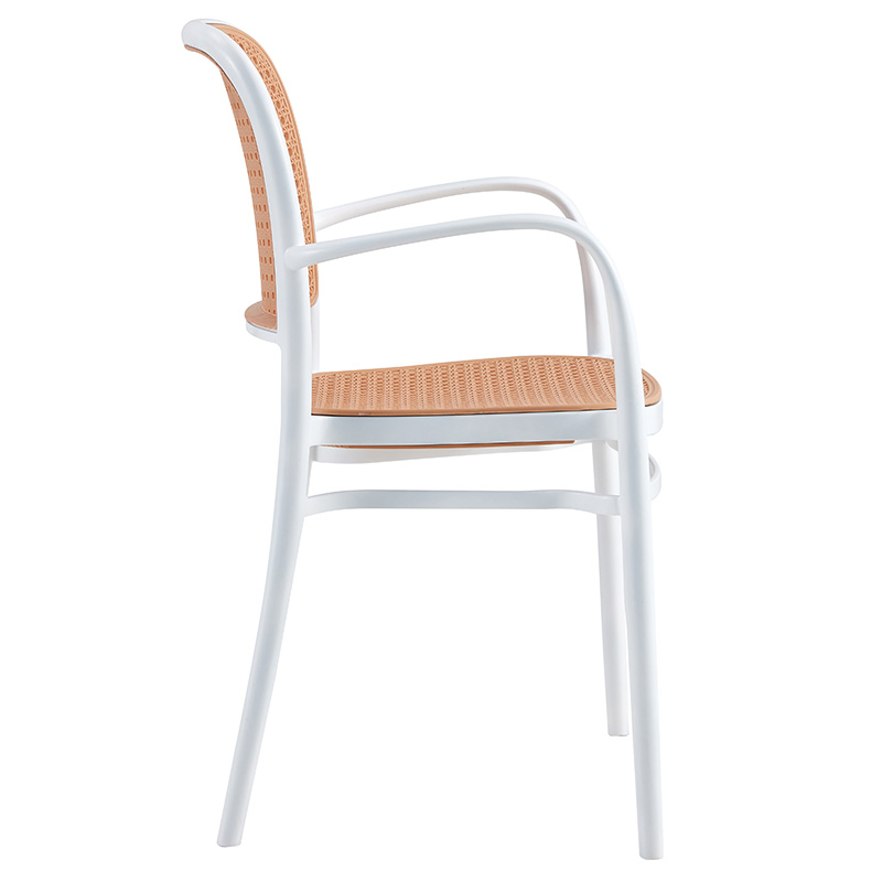Πολυθρόνα Juniper pakoworld με UV protection PP μπεζ- λευκό 56x52.5x86.5εκ. 4