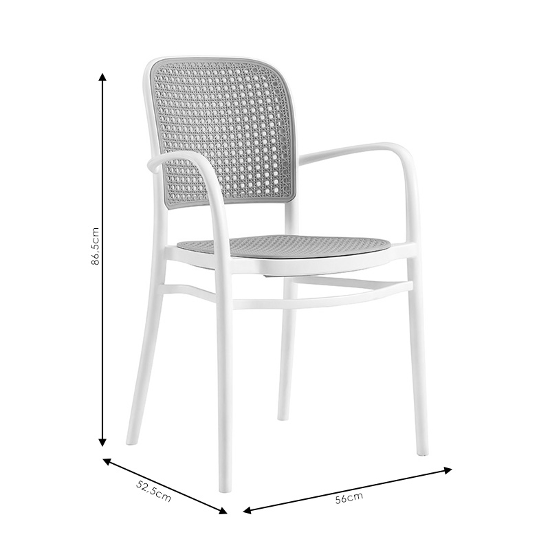 Πολυθρόνα Juniper pakoworld με UV protection PP μπεζ- λευκό 56x52.5x86.5εκ. 8