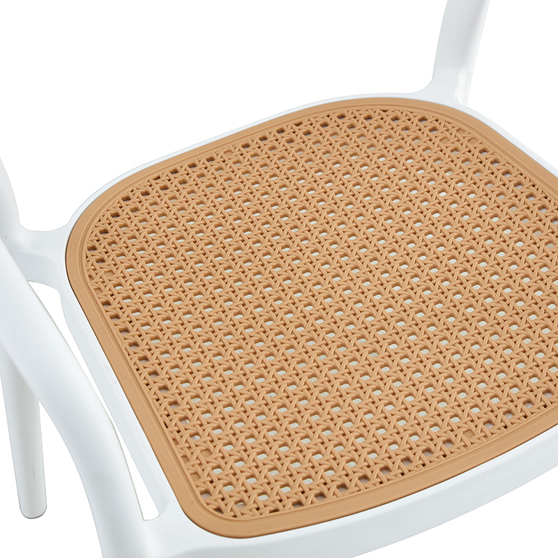 Πολυθρόνα Ember στοιβαζόμενη pakoworld με UV protection PP μπεζ- λευκό 52.5x56.5x81εκ. 5