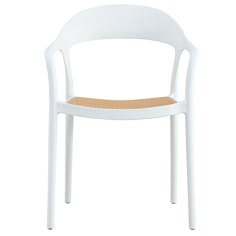 Πολυθρόνα Ember στοιβαζόμενη pakoworld με UV protection PP μπεζ- λευκό 52.5x56.5x81εκ. 6