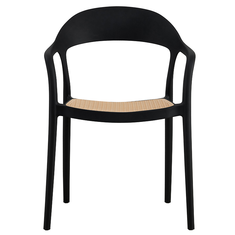 Πολυθρόνα Ember στοιβαζόμενη pakoworld με UV protection PP μπεζ-μαύρο 52.5x56.5x81εκ. 5