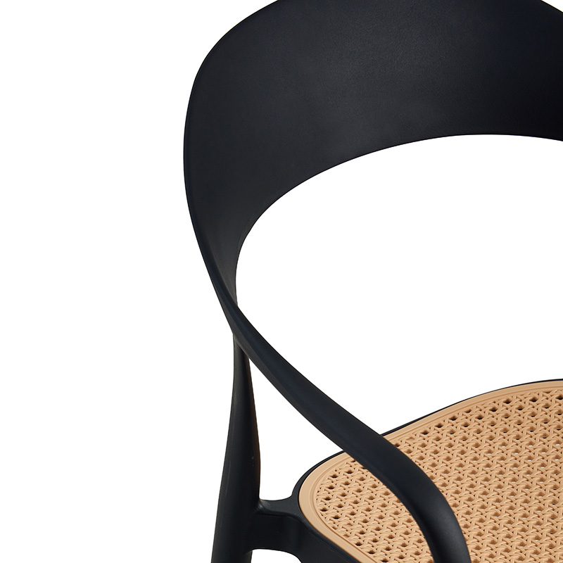Πολυθρόνα Ember στοιβαζόμενη pakoworld με UV protection PP μπεζ-μαύρο 52.5x56.5x81εκ. 6