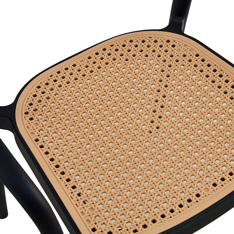 Πολυθρόνα Ember στοιβαζόμενη pakoworld με UV protection PP μπεζ-μαύρο 52.5x56.5x81εκ. 7