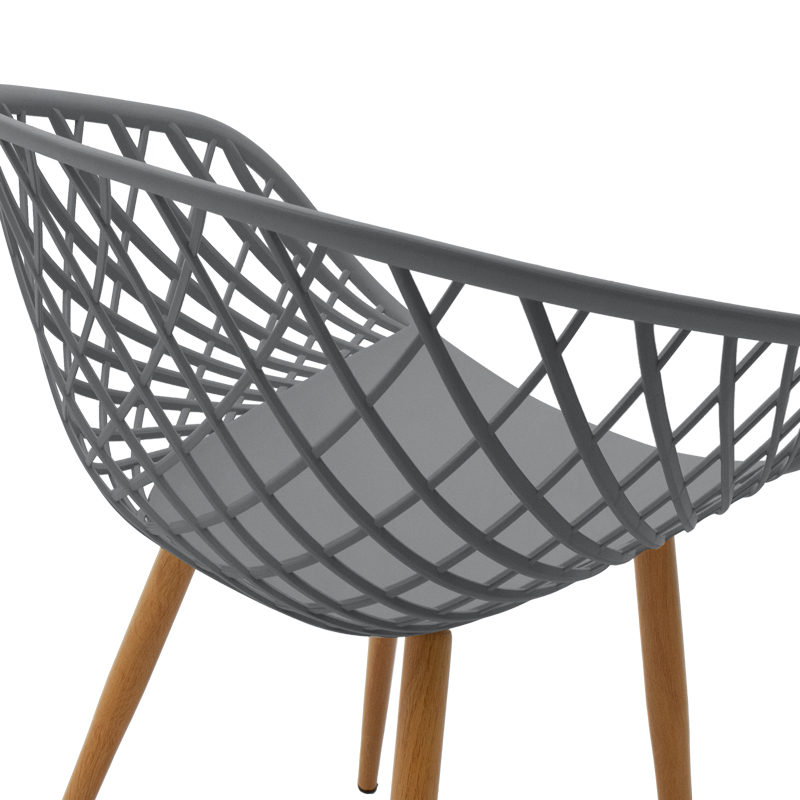 Πολυθρόνα Ezra pakoworld γκρι pp-πόδι φυσικό μέταλλο 63x55x83εκ 5