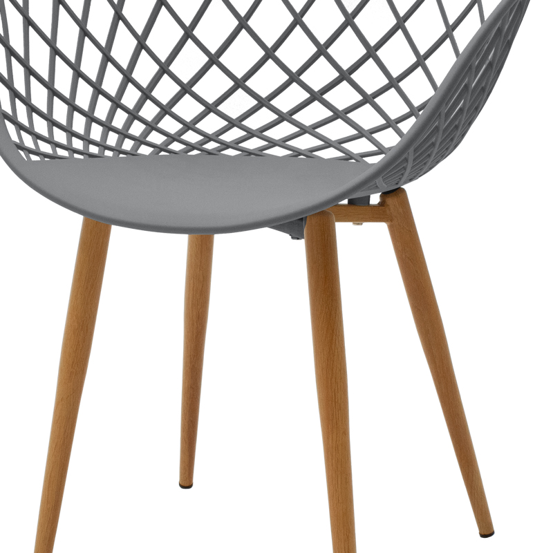 Πολυθρόνα Ezra pakoworld γκρι pp-πόδι φυσικό μέταλλο 63x55x83εκ 6