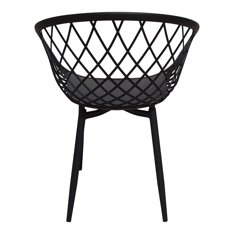 Πολυθρόνα Ezra pakoworld μαύρο pp-πόδι μαύρο μέταλλο 63x55x83εκ 2