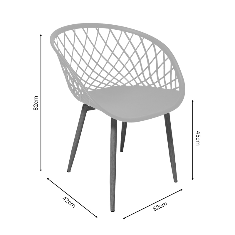 Πολυρόνα Ezra pakoworld λευκό pp-πόδι μαύρο μέταλλο 63x55x83εκ 8