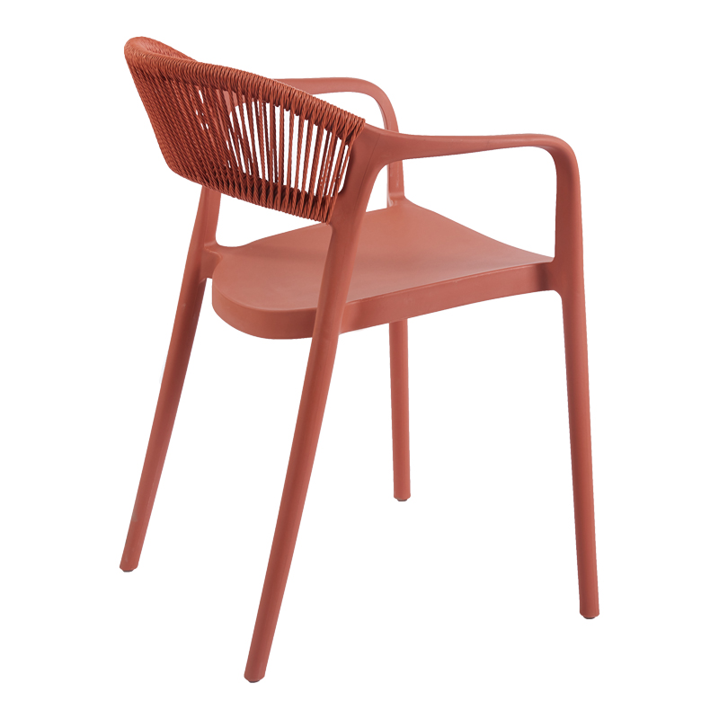 Πολυθρόνα Ankara pakoworld στοιβαζόμενη pp-pe rattan σε terracotta απόχρωση 54x55.5x77εκ 3