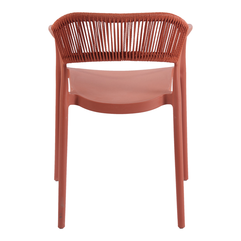 Πολυθρόνα Ankara pakoworld στοιβαζόμενη pp-pe rattan σε terracotta απόχρωση 54x55.5x77εκ 6
