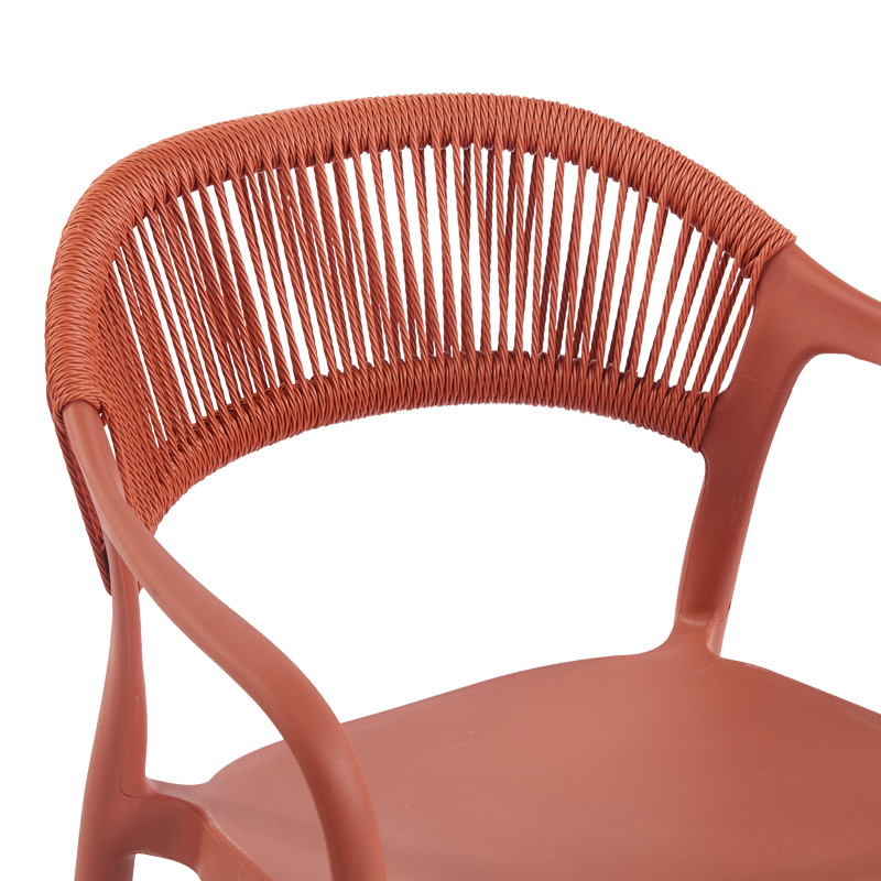 Πολυθρόνα Ankara pakoworld στοιβαζόμενη pp-pe rattan σε terracotta απόχρωση 54x55.5x77εκ 7