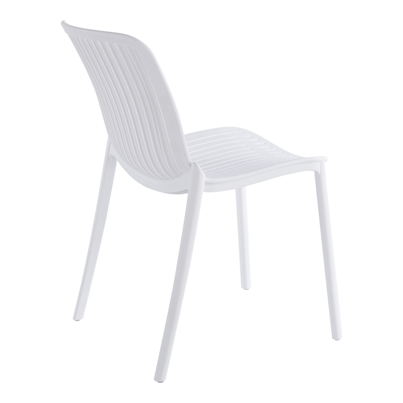 Καρέκλα Teragi στοιβαζόμενη pakoworld pp με UV protection λευκή 58x43.5x82εκ 2
