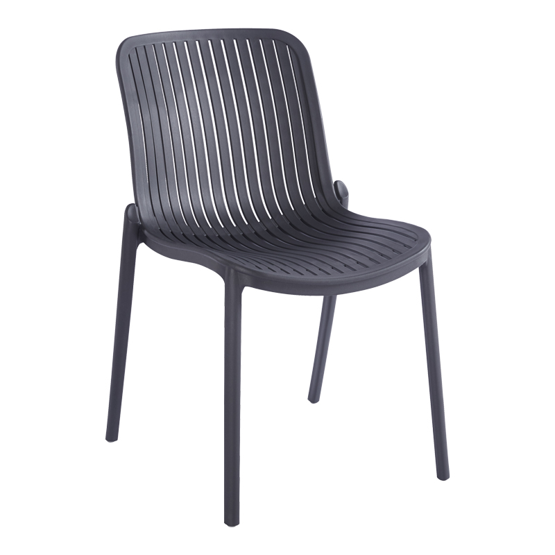 Καρέκλα Teragi στοιβαζόμενη pakoworld pp με UV protection ανθρακί 58x43.5x82εκ 1