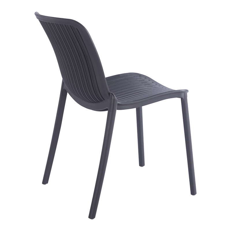 Καρέκλα Teragi στοιβαζόμενη pakoworld pp με UV protection ανθρακί 58x43.5x82εκ 2